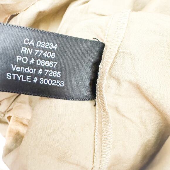 Club Monaco Khaki Ruffled Cotton Peasant Midi Skirt Size M - Picture 4 of 7